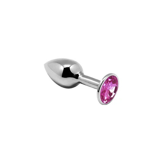 Alive–MetalAnalPlugwithPinkGem–Small(Pink/Silver)