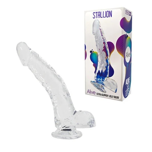 Alive–“Stallion”9″JellyDongwithBalls(Clear)