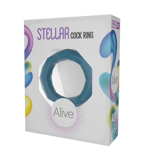 Alive–“Stellar”SiliconeCockRing(DeepTealBlue)