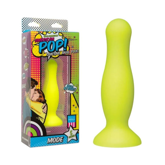 AmericanPOP!–SiliconeAnalPlug5Inches–(NeonYellow)