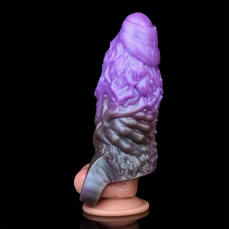 AmethystBloomSiliconePenissleeve–HybridCockExtenderforPenetrationDomination