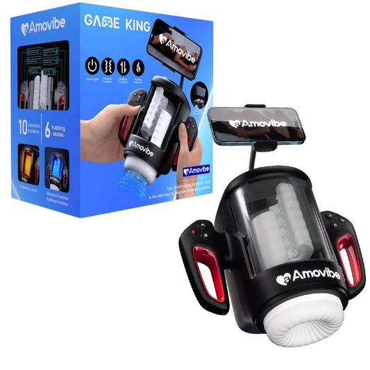 AMOVIBE–“GameKing”StrokingVibratingHeatingMaleMasturbator(Black/White/Red)