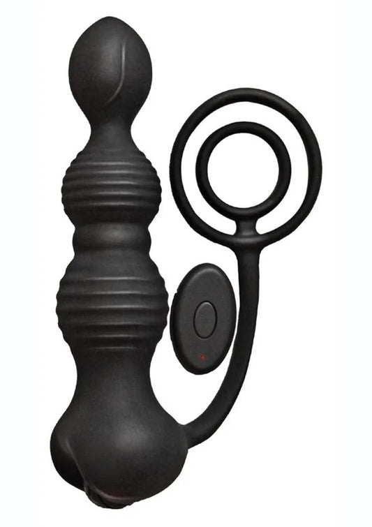 Anal-EseSiliconeRechargeableAnalPlugandCockRingwithRemoteControl