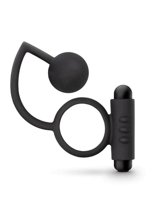 AnalAdventuresPlatinumSiliconeAnalBallwithVibratingCockRing