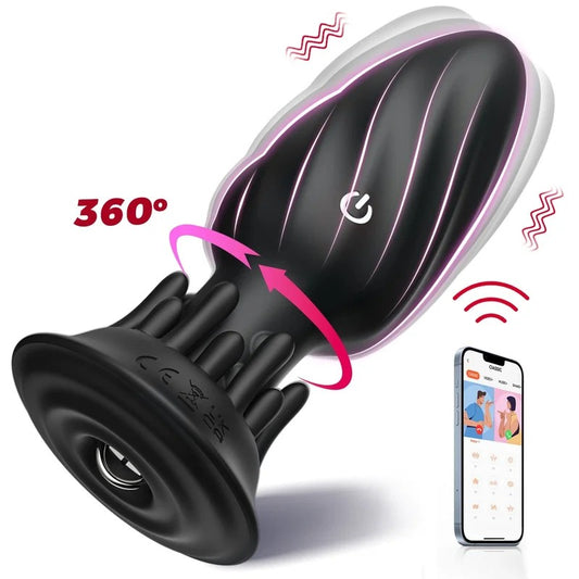 APP–ControlledRotatingAnalPlug9ModesWaterproofQuiet