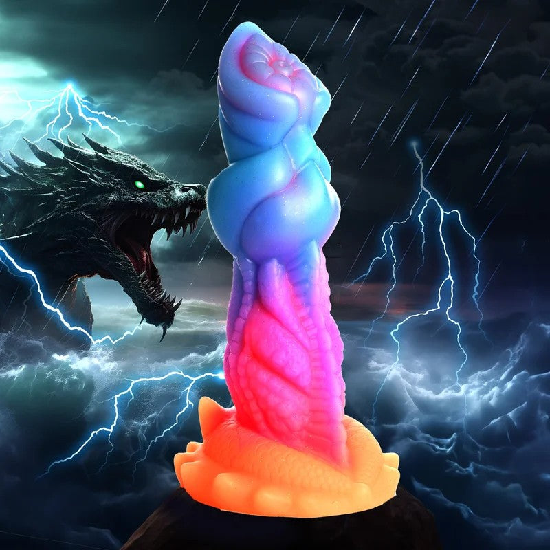 Aqua-CockGlow-In-The-DarkSiliconeDildo