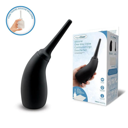 AquaClean–SiliconeOne-WayValveContouredErgoDoucheSet–190mlCapacity(Black)