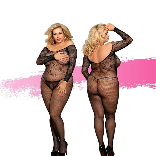 AshellaLingerie–MARLACrotchlessBodystocking–Queen(Black)