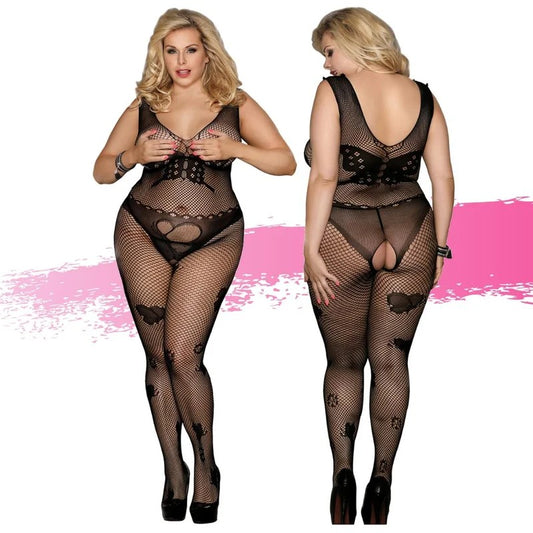 AshellaLingerie–MIKAYLACrotchlessBodystocking–Queen(Black)