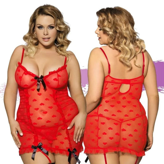 AshellaLingerie–SaraBabydolldress+G-string–Queen(Red)