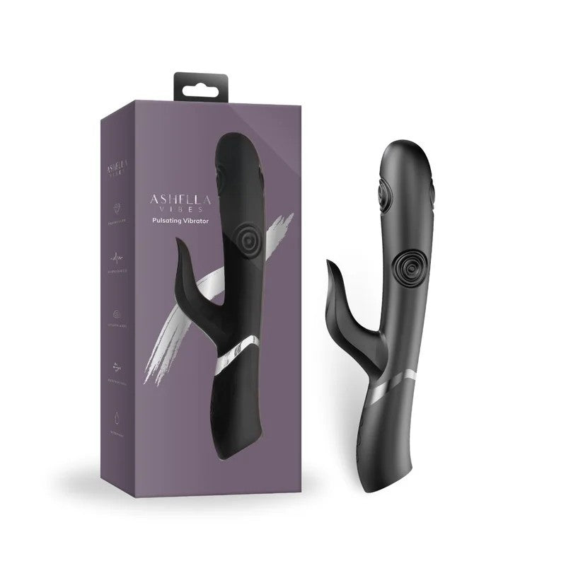 AshellaVibes–PulsatingRabbitVibrator(Black)