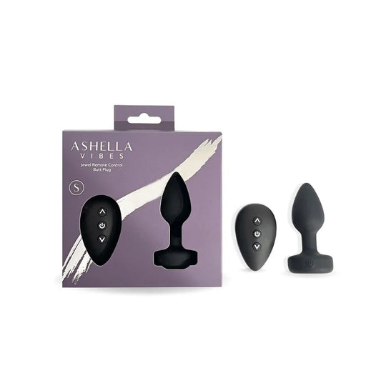 AshellaVibes–WirelessRemoteJewelAnalPlug–Small(Black)