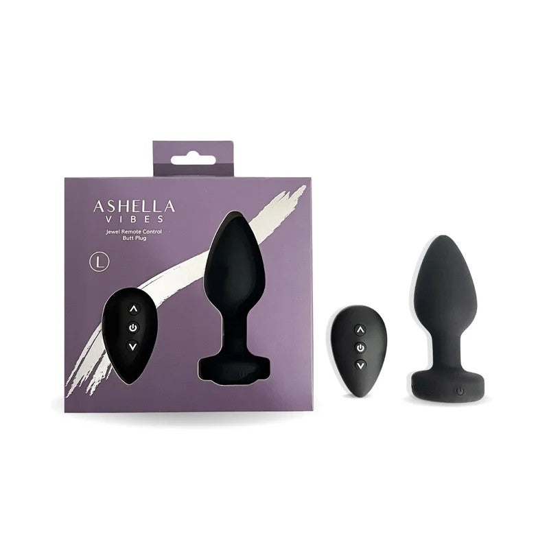AshellaVibes–WirelessRemoteJewelAnalPlug–Large(Black)