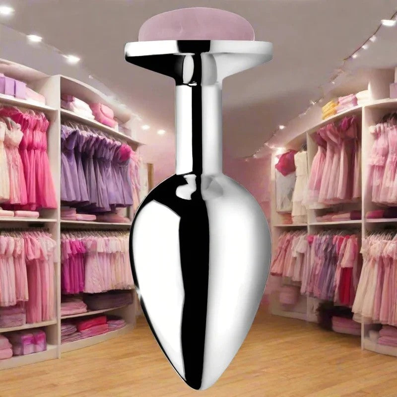 AuthenticRoseQuartzGemstoneLargeButtPlug