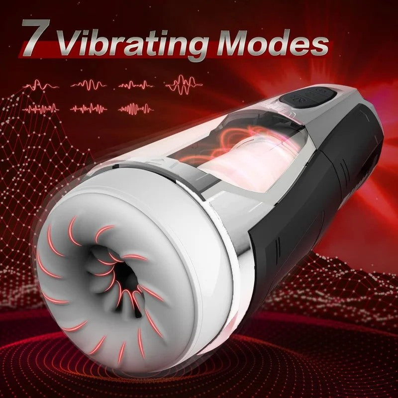 AutomaticMaleMasturbatorCup–7-ModeThrusting&VibratingStrokerforBlowjobExperience