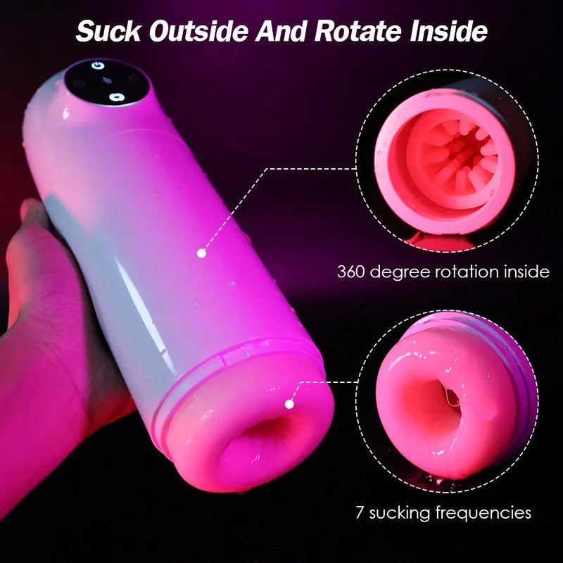 AutomaticSuckingRotatingPenisMasturbationCup–BlowjobMaleMasturbatorSexToysforMen