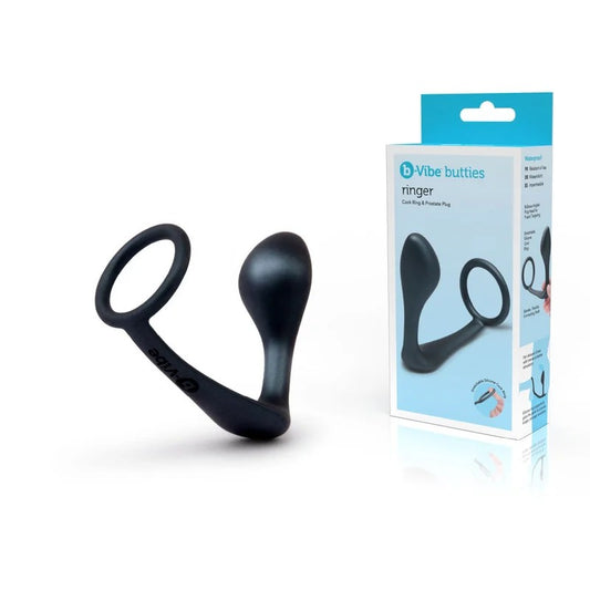 B-Vibe–B-VibeButties“Ringer”CockRing&ProstatePlug(MetallicBlack)