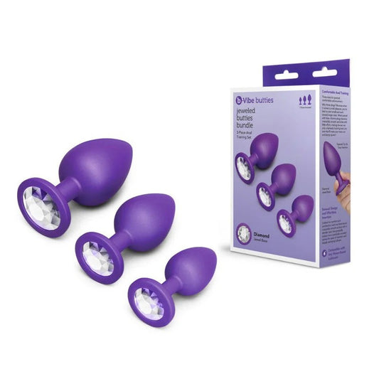 B-Vibe–ButtiesJeweledButtiesBundle3-PieceAnalTrainingSet(Purple/Silver)