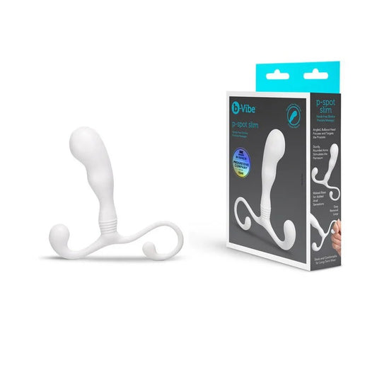 B-Vibe–P-SpotSlimHandsFreeSlimLineSiliconeProstateMassager(White)