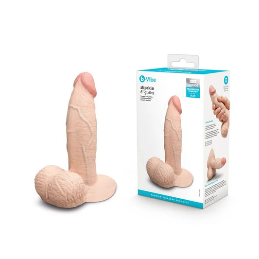 b-Vibe–Slipskin6″GirthyRealisticDongwithBalls(LightFlesh)
