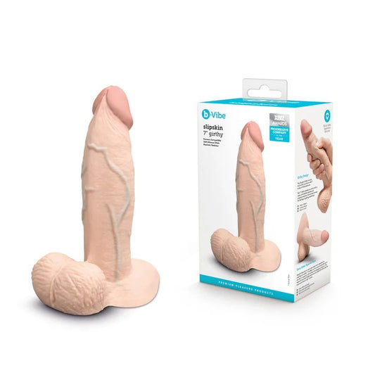 b-Vibe–Slipskin7″GirthyRealisticDongwithBalls(LightFlesh)