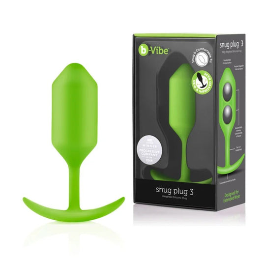 b-Vibe–SnugPlug3WeightedButtPlug(Lime)