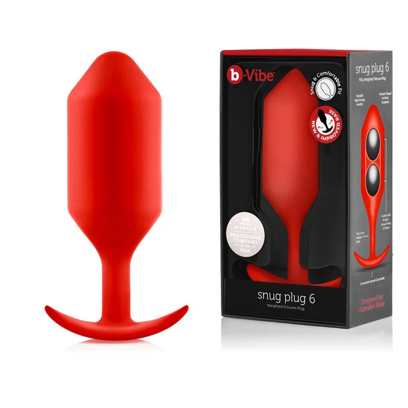 b-Vibe–SnugPlug6WeightedButtPlug(Red)