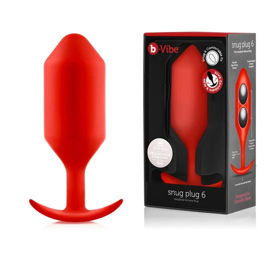 b-Vibe–SnugPlug6WeightedButtPlug(Red)