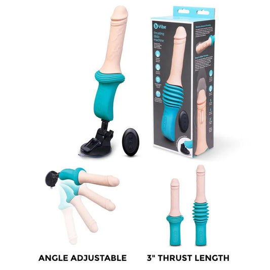 B-Vibe–ThrustingDildoMachinewithRemoteControl(Aqua/LightFlesh)