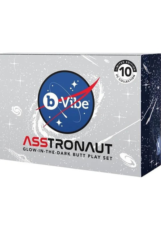 B-VibeAsstronautGlowInTheDarkRechargeableSiliconeAnalPlaySetwithRemote