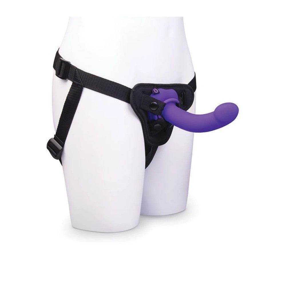b-VibeCurvedVibratingStrapOnKit6.5inchSiliconeDildoGSpotProstatePlayCouples