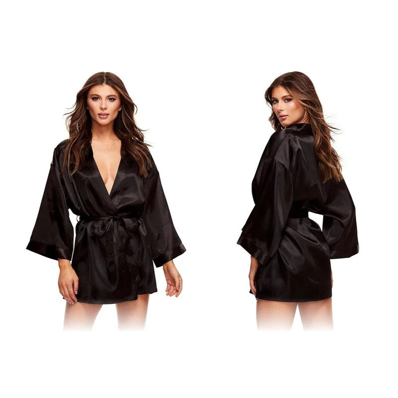 Baci–SatinRobe–OS(Black)