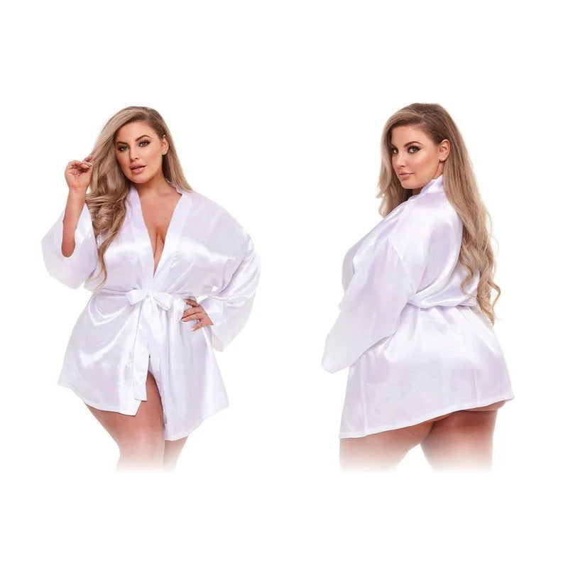 Baci–SatinRobe–Queen(White)