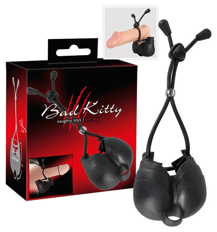 BadKitty–CinchStyleCockringwithBallBag(Black)