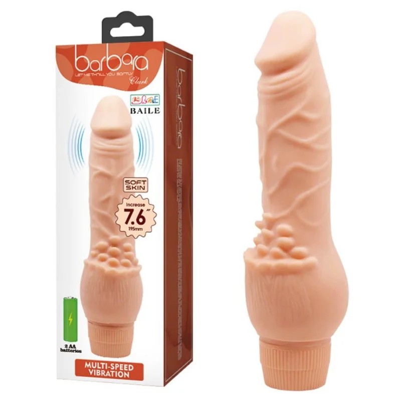 Baile–Barbara–“Clark”7.6″PenisVibrator(LightFlesh)