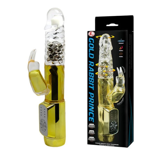Baile–GoldRabbitPrinceBeadedRabbitVibrator(Gold/Clear)