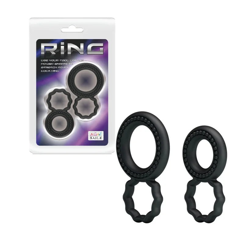Baile-RING2xPackCockandBallRings(Black)