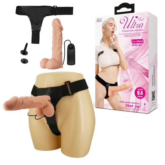 Baile–UltraPassionateHarnessWith9.4″VibratingDong(LightFlesh)