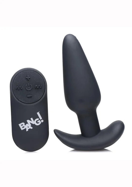 Bang!21xVibratingSiliconeRechargeableButtPlugwithRemoteControl