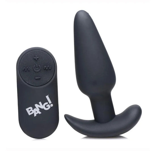 Bang!21xVibratingSiliconeRechargeableButtPlug–RemoteControl–Black