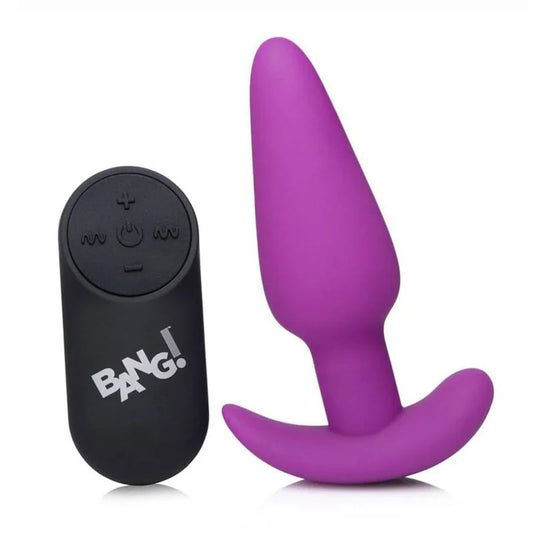 Bang!21xVibratingSiliconeRechargeableButtPlug–RemoteControl–Purple