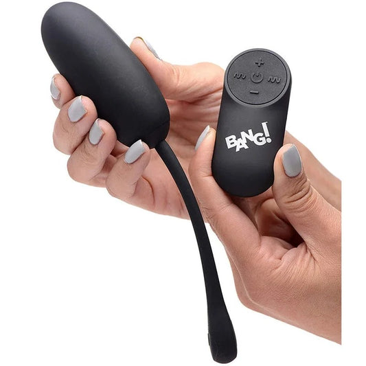 BANG!28XPlushSiliconeRechargeableEgg–RemoteControl–Black
