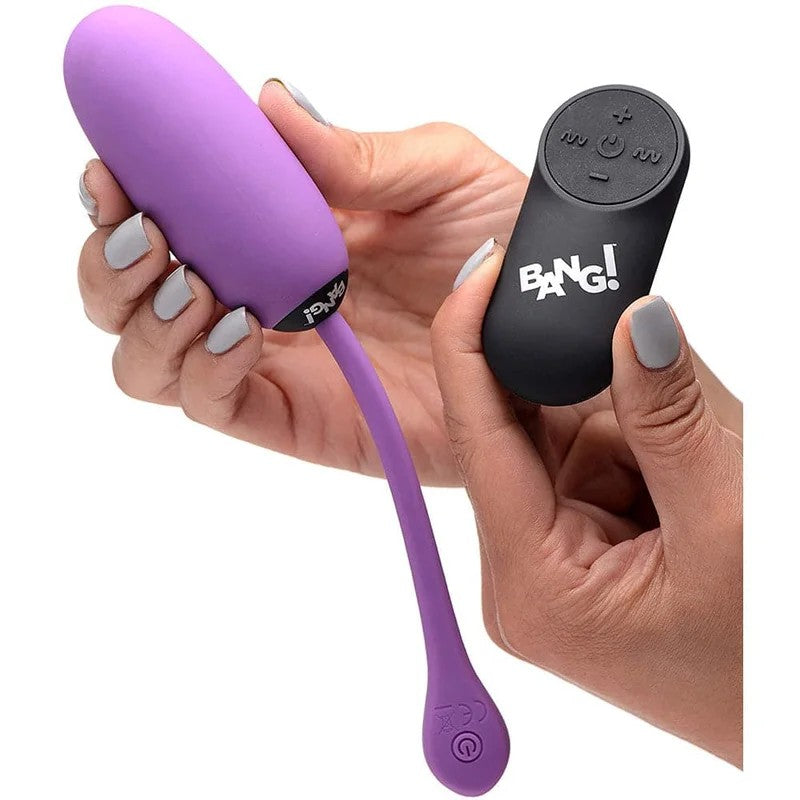 BANG!28XPlushSiliconeRechargeableEgg–RemoteControl–Purple