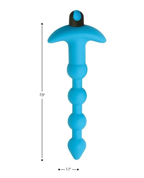 Bang!28XVibratingSiliconeAnalBeadsw/RemoteControl–Blue