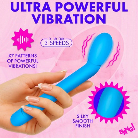 Bang!SlimSiliconeG-SpotVibrator7PatternsVaginalMassagerWithTaperedTip