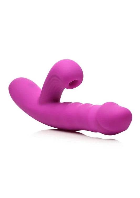 Bang!ThrustingandSuckingRechargeableSiliconeRabbitVibrator