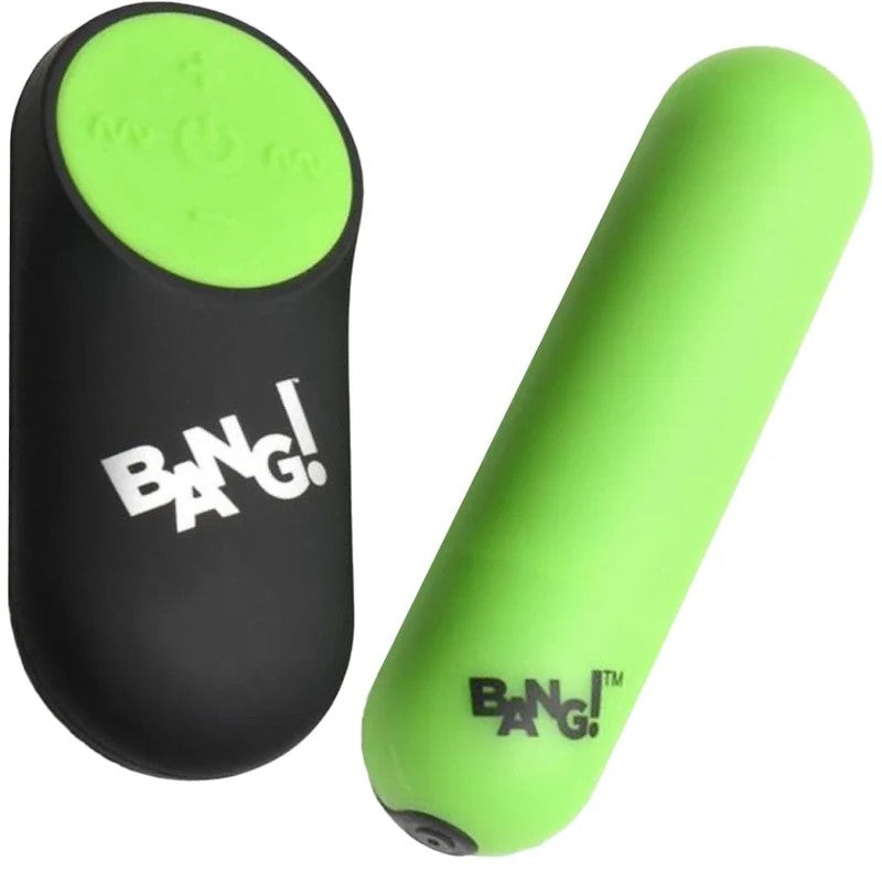 Bang!VibratingSiliconeRechargeableBullet–RemoteControl–GlowintheDark