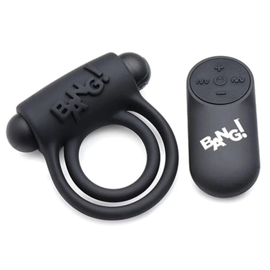 Bang!VibratingSiliconeRechargeableC-Ring–RemoteControl–Black