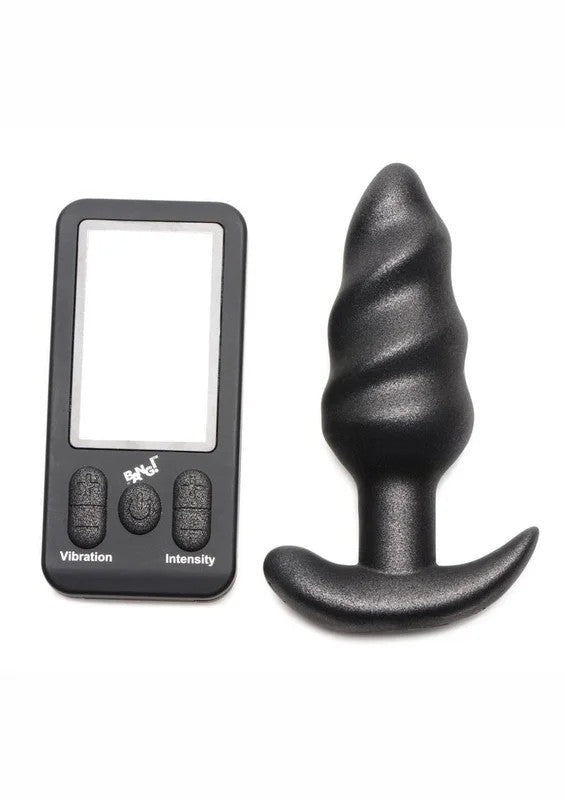 Bang25xRechargeableSiliconeSwirlAnalPlugwithRemoteControl