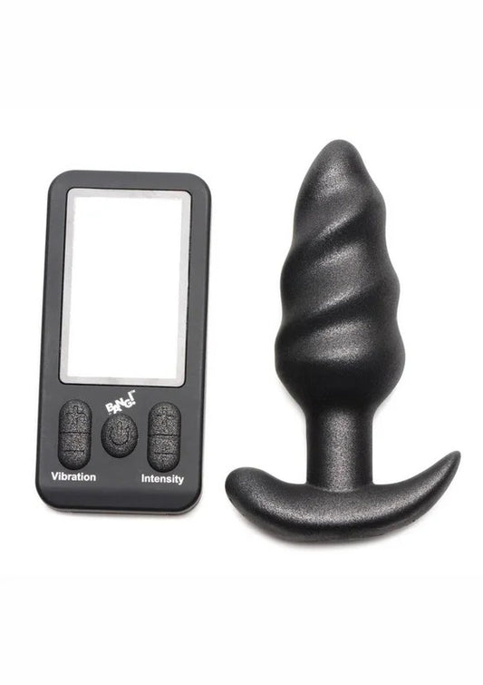 Bang25xRechargeableSiliconeSwirlAnalPlugwithRemoteControl